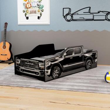 Imagem de Cama Infantil Temática Caminhão Montessoriana Preto - Sambare Decora