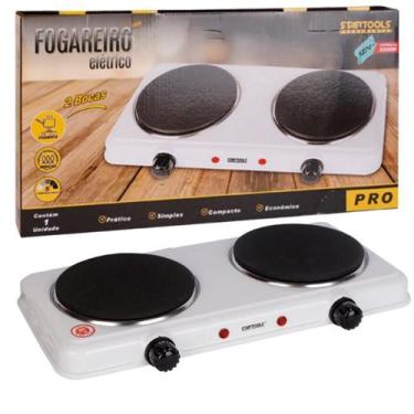 Imagem de Fogão Elétrico Portátil 2 Bocas 127V 2000W  Ideal para Apartamento Kit