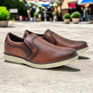 Imagem de Sapato Oxford Masculino Loafer Confortável Feito a mão - Giolo, Carame