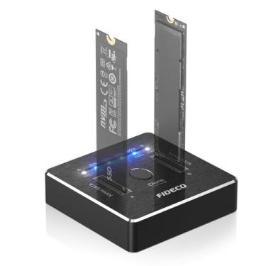 Imagem de SSD Cloner Dock FIDECO M.2 NVMe SATA USB 3.2 Gen 2 X 2 20 Gbps