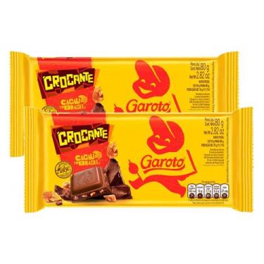 Imagem de Kit 2 Chocolate Garoto Crocante 80g