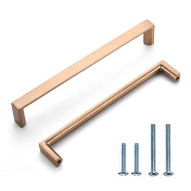 Imagem de Armário Pulls KNOKLOCK, quadrado de 160 mm, bronze champanhe, pacote c