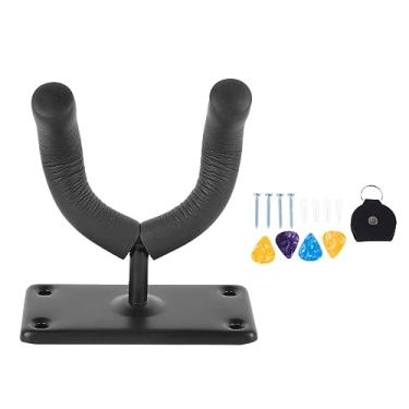 Imagem de 2pcs Guitarra de Parede Cabide Cabide Gancho Suporte de Metal Suporte de Suporte Com 6 Acessórios de Picaretas
