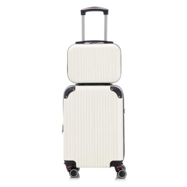 Imagem de Conjunto Mala De Viagem 10KG E Frasqueira Ziper Extensível Roda Dupla 360° TSA WZ06 (Bege,55×35×25cm)