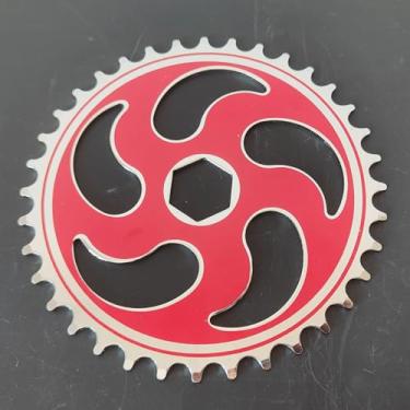 Imagem de CDHPOWER Kit de manivela de pedal de 5 cm de largura, peça 36T/40T/44T apenas roda dentada - roda dentada de manivela larga para bicicleta (vermelho, 36T)
