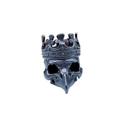 Imagem de Pingente feito à mão de latão com contas de caveira de corvo escuro EDC, suprimentos personalizados para fazer joias para entusiastas de bricolage, acessórios ideais para berloques de contas de