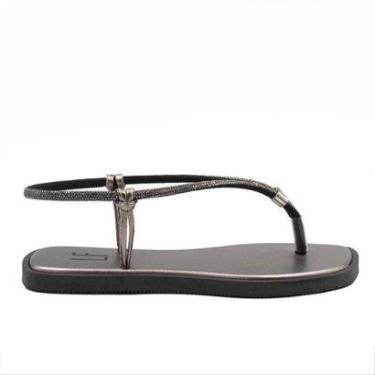 Imagem de Sandália Rasteira Zatta Ajuste Brilho Débora Prata Velho PRATA | #E6E6E6 35/36-Feminino