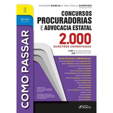 Imagem de Como Passar Em Concursos De Procuradorias E Adv. Estatal - 2.000 Questões Comentadas - 7ª Ed - 2025