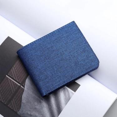 Imagem de Carteira masculina de lona, elegante, porta-cartões, bolsa para dinheiro, viagens de negócios, itens essenciais para organização de viagens, bu