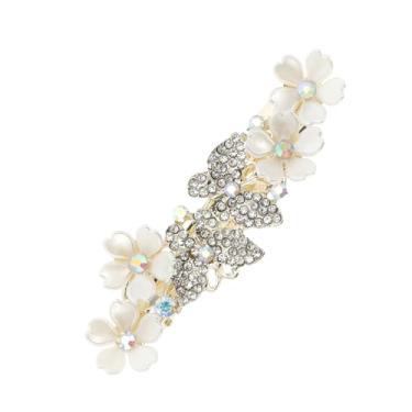 Imagem de Generic Presilha francesa de flor de borboleta dupla bege 1 peça