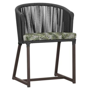 Imagem de Cadeira De Jantar Noronha Alumínio Marrom E5 Trama  Preto