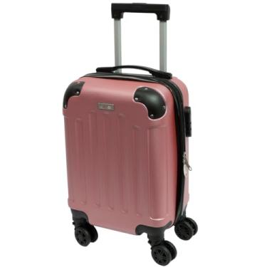 Imagem de Mala Viagem PP Rodas Removíveis Prática Organização Tampa Zíper Senha Rosa Clavos