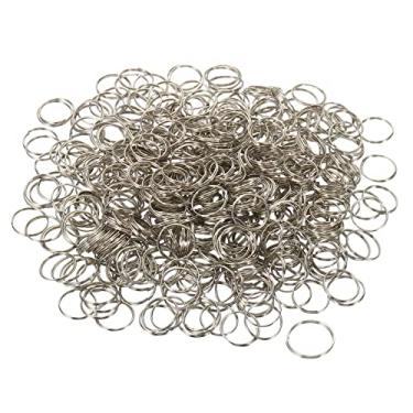 Imagem de Mini anel dividido, pacote com 500 anéis circulares divididos 11 mm/0,4" OD anel de clipe de aço inoxidável para fixação de lustre acessórios de lâmpada de cristal, prata
