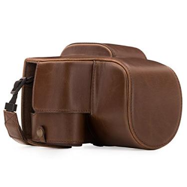 Imagem de MegaGear Ever Ready Capa de couro para câmera compatível com Panasonic Lumix DC-FZ80, Dark Brown