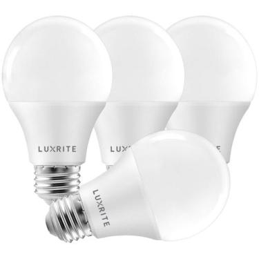 Imagem de Lâmpada LED LUXRITE A19 11W 1100lm 3500K regulável E26, pacote com 4