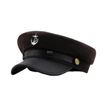 Imagem de Boina Militar De Algodão Vermelha E Preta Para Mulheres, Boné Casual D