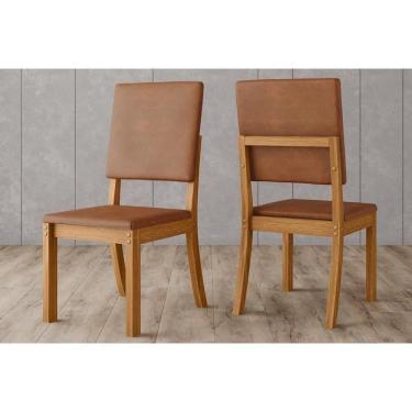 Imagem de Cadeira De Cozinha Milla Plus Kit 2 Un Nature Courano Caramelo