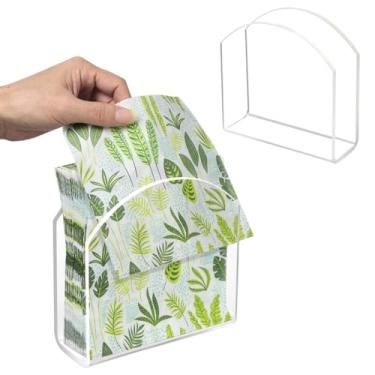 Imagem de Suporte de guardanapo mesa cristalina para, dispensador de suporte de papel de guardanapo de tecido, caixa de guardanapo independente de armazenamento de mesa restaurante casa para café