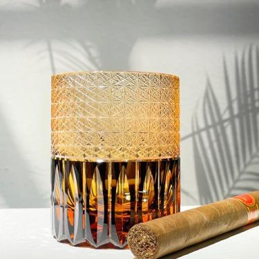 Imagem de suigetsu Copo de uísque de cristal, design gravado em constelação, capacidade de 320 ml, estilo astronômico moderno (anoitecer)