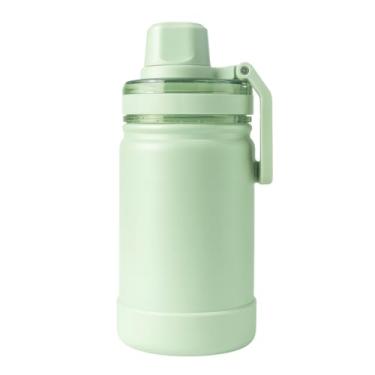Imagem de Garrafa Térmica Inox 350ml com Canudo, Alça Ergonômica e Base de Borracha Antiderrapante (Verde)
