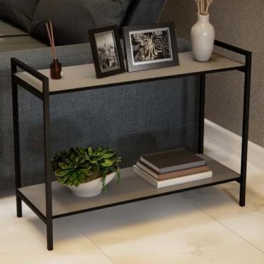 Imagem de Mesinha de canto para sala Mesa Lateral Apoio Sofá Aparador Cantinho do Café Bar Decoração Sala Cozinha Industrial 75x30x80CM(Gianduia)