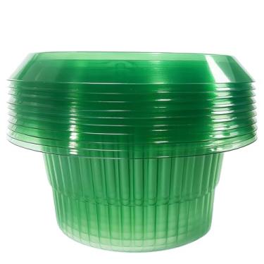 Imagem de Capas plásticas transparentes verdes, proteção de ervas vegetais reutilizáveis, 10 peças de protetores de plantas de jardim, capas de barreira espessas de vermes de caracol