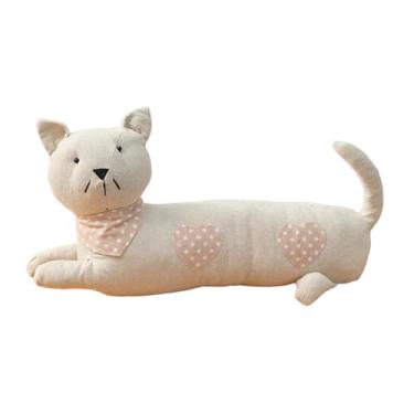 Imagem de Baoblaze Batente de porta pesado em forma de gato, feito de tecido de pelúcia, protetor de chão, batente decorativo para porta de banheiro, Coração Rosa