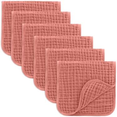 Imagem de Comfy Cubs Panos para Arrotar Musselina 50,8 cm x 25,4 cm, Pacote com 6 - Grande, 6 Camadas, Ultra Absorventes, 100% Algodão para Babar e Messes - Macios, Seguros e Gentis para Arrotar Bebês para