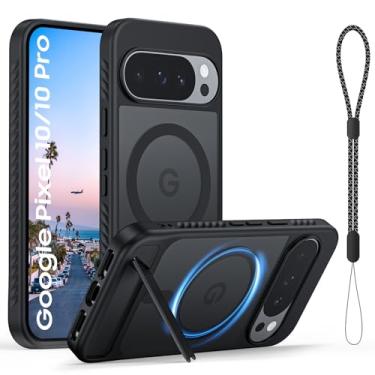 Imagem de Vividarm Capa magnética para Google Pixel 10 Pro/Pixel 10, [suporte invisível embutido] [compatível com acessórios MagSafe] Capa para celular fina à prova de choque translúcida homem mulher 6,3