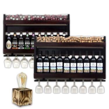 Imagem de Kit 2 Adegas 10 Garrafas Delenha Decor + Luminária