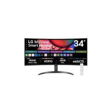 Imagem de Monitor LG MyView Smart 34SR60QC-B Tela curva 34" QuadHD 2K 21:9, WebOS, Air Play, Screen Share, Bluetooth, ThinQ Home