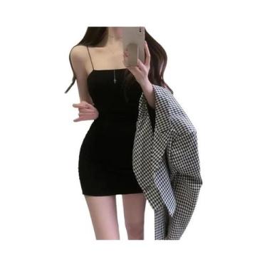 Imagem de Vestido Sem Mangas Slimming Branco E Preto Para Mulheres, Tipo A, Sexy