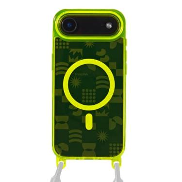 Imagem de SteepLab Capa Freehand para iPhone 17 Air - Capa de telefone Sling com ganchos de cordão removíveis, compatível com MagSafe e proteção à prova de choque (amarelo neon de alta energia: playground)