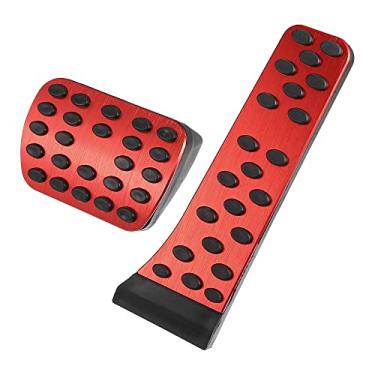 Imagem de X AUTOHAUX 2 peças de pedal de freio a gás capa antiderrapante para Mercedes Benz C/CLS/E/GLK/SLK acessórios de pedais de carro vermelho