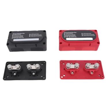 Imagem de FTVOGUE Barra de ônibus de 4 Pinos 300A M10 Bloco de Distribuição de Energia de Alta Corrente Com Condutores de Cobre Puro para Carro, Barco, RV, Elétrico, Base de PC Retardante de