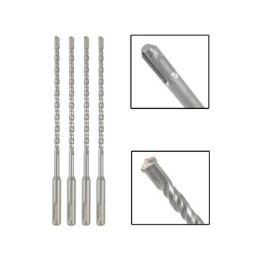 Imagem de Jogo 4 Brocas Sds Plus 8X260 Mm Aço Carbono Tungstênio