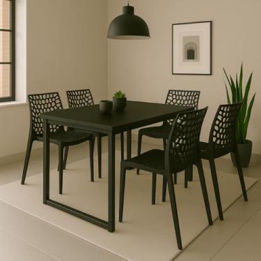 Imagem de Mesa com 4 Cadeiras Gruvyer Estilo Industrial e Conforto para Sua Casa Moderna