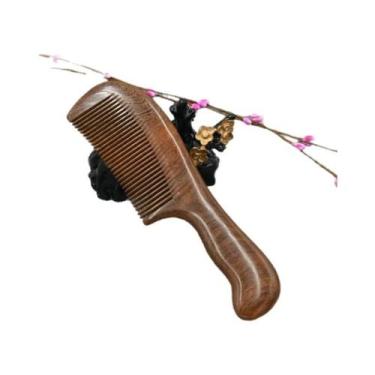 Imagem de Pente De Madeira De Sândalo Antiestático Para Desembaraçar Cabelos Com