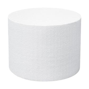 Imagem de 1 pacote de bonecos de espuma de 20 x 15 cm, conjuntos de isopor, bolos falsos brancos, bolo falso de 15 cm de altura, bolo falso para Natal, artesanato, casamento, aniversário, decoração de bolo