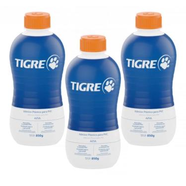 Imagem de Kit 3 Unidades Adesivo Cola Pvc Tigre Frasco 850G Para Tubos