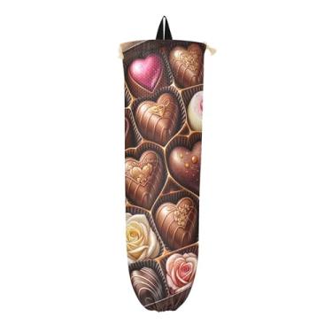 Imagem de Pacote com 2 suportes para sacolas plásticas de chocolates para Dia dos Namorados, organizador de sacolas plásticas de cozinha