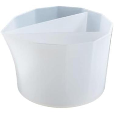Imagem de Copos divididos de silicone, copo de mistura de resina de compartimento duplo espesso reutilizável com separador, ferramenta de pintura para arte fluida de artesanato em resina, derramamento de