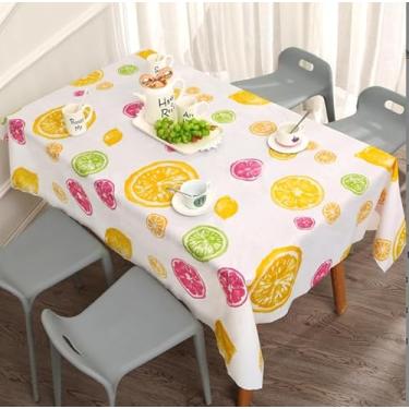 Imagem de AKOAK 1 pacote com toalha de mesa impermeável, toalha de mesa retangular para piquenique, festa de aniversário, toalha de mesa de plástico de 137 x 180 cm, capa de mesa para uso externo e interno