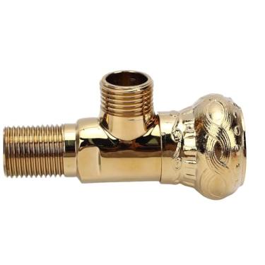 Imagem de Fabater Válvula de Parada Angular Cobre à Prova de Pressão G1/2 água Quente e Fria Desligar Torneira para Instalação do Banheiro Com Anel Decorativo (D)