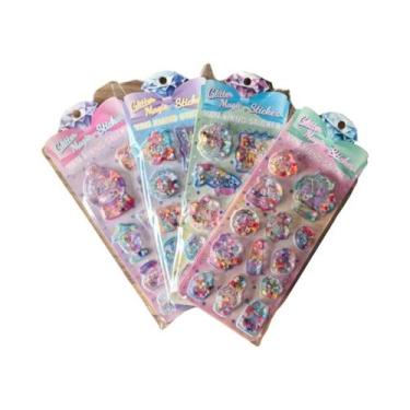 Imagem de Conjunto De Adesivos Mágicos Com Glitter 4 Peças Decalques Decorativos