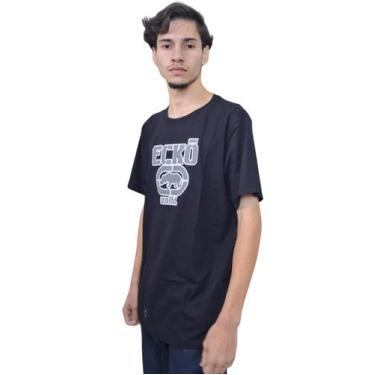Imagem de Camiseta Ecko Preta 100 Algodão Estampada Logo Rhino Original, Preto, 