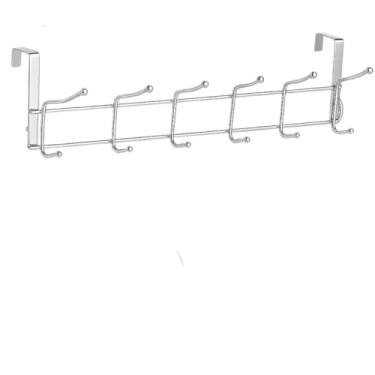 Imagem de Suporte Pendurar Roupa Toalha Atras Porta Cabide Cabideiro Organização Banheiro Quarto gancho para porta de box(12 GANCHOS,2 UNIDADES)