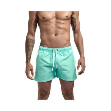 Imagem de Bermuda De Praia Masculina De Verão Com Forro De Malha, Roupa De Banho