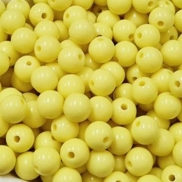 Imagem de Bola Lisa 8mm Leitosa Com Furo 100g Amarelo Bebê