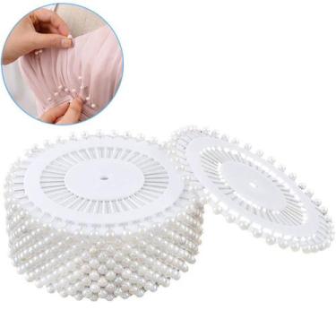 Imagem de 240 Alfinetes Cabeça Bola Apliques Artesanato costura Branco - Evolver